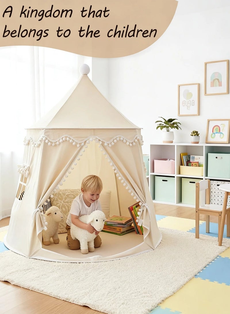 Paka Rabbit Kids Cotton Play Tents， Indoor Outdoor Toddler Play Tent，Children's Tent for Indoor Reading and Playtime ,for 3-10 Years Old Boys Girls ，110×110×130 cm (white, no light). - Image 3