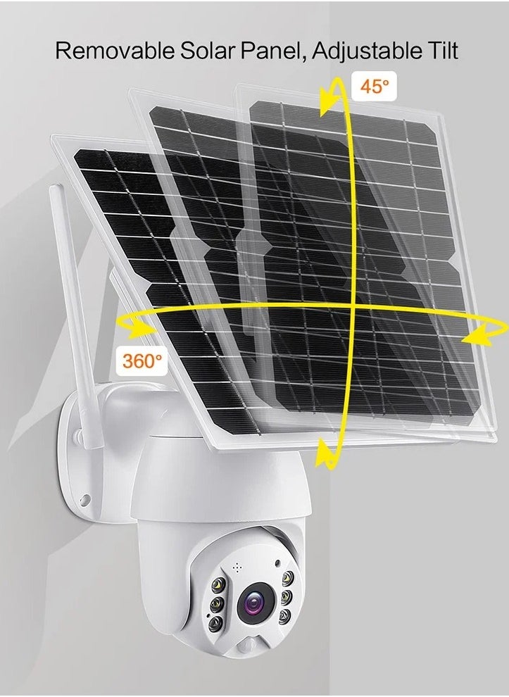 SOLAR WATT camera with a SIM port and a memory port, A high-resolution solar-powered wireless surveillance  360-degree rotatable, waterproof and dustproof, and contains powerful LED lighting.  - Image 4