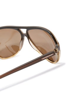 U.S. Polo Assn. Aviator Sunglasses Brown Fade With Brown Polarized Lenses - Lens Size: 62 mm  - Image 4
