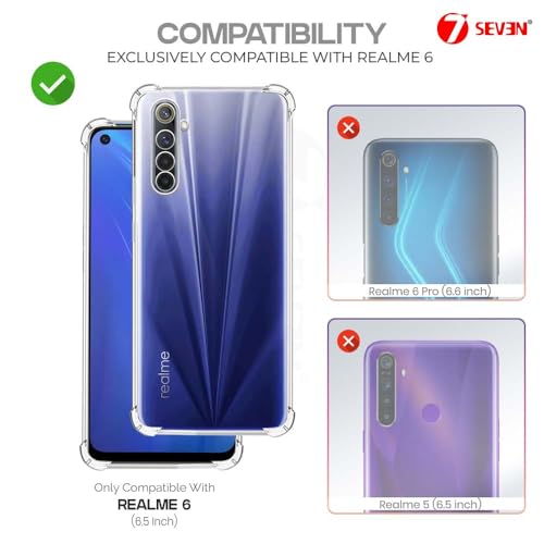 7-Seven 7SEVEN® Back Cover for Realme 6 Transparent Mobile Back Case Shock Proof Design Camera Edges Protection Crystal Clear Phone Case Silicon Soft TPU and Flexible Bumper Phone Cover - Image 2