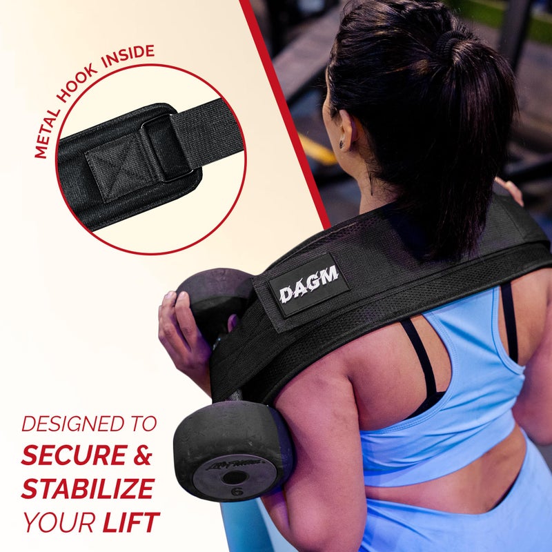 DAGM Hip Thrust Belt for Dumbbells heavy, Secure Glute Trainer with Non-Slip Extra Padding That Protects Your Hips - Ideal for Gym & Home Workouts - Use with Heavy Duty Kettlebells, Dumbbells, & Plates Hold up to 500 lbs - Image 3