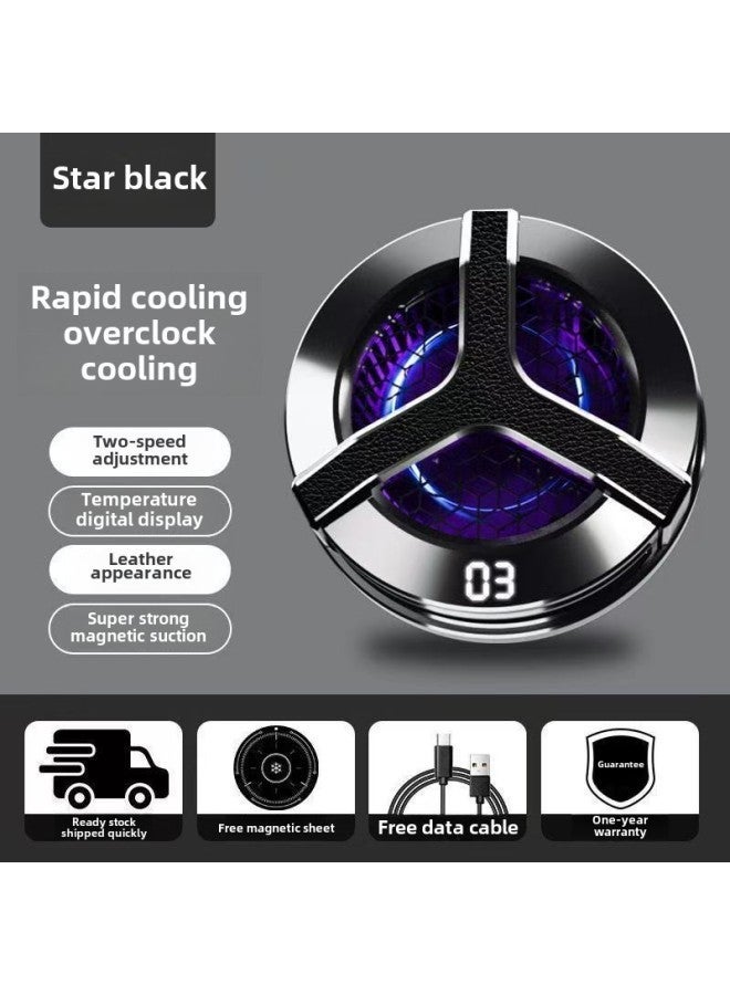 S21 Semiconductor Mobile Phone Radiator Icing Mute Magnetic Hand Tour Live Cooling Digital Display Back Clip-Colour:S20 Clip Style Blue And White  - Image 3