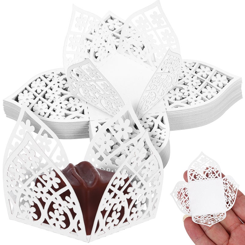 50 Pcs Candy Box Chocolate Paper Liners Truffle Cups Wedding Candy Packaging Wrapper - Image 1