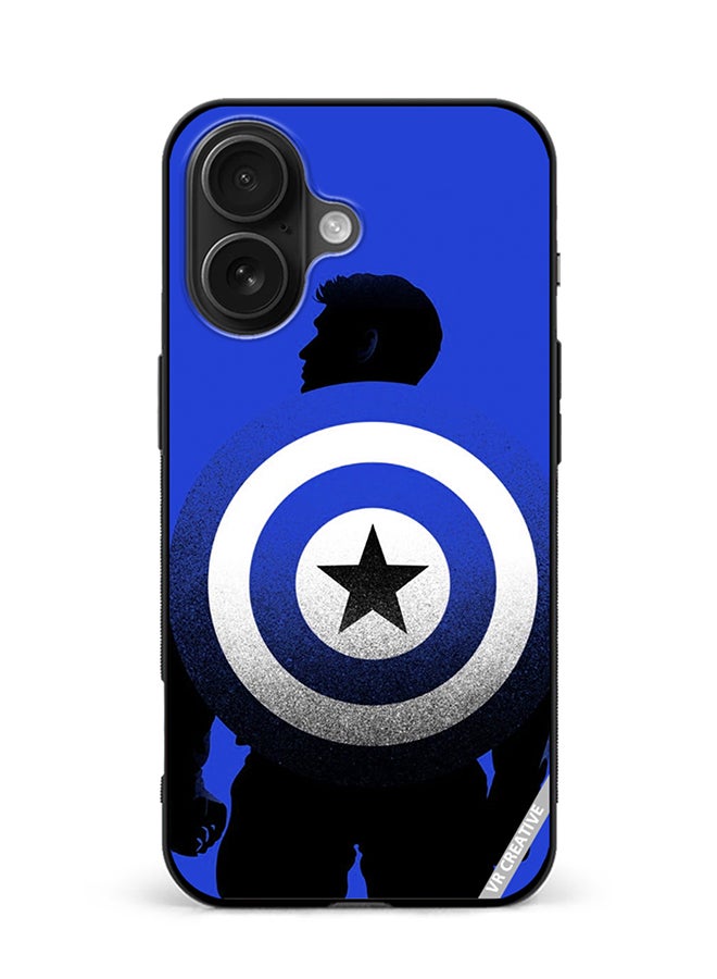 VR CREATIVE Protective Case Cover For Apple iPhone 16 Captain America Blue Design Multicolour