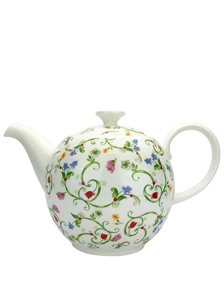 تيلاند آمن في الميكروويف ومقاوم للحرارة وآمن للفريزر ذو سطح أملس وآمن مع إبريق شاي فلوريت سعة 1.5 لتر - Image 1