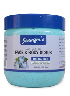 Jennifer's Face and Body Scrub Hydra Cool 500ml -Refreshing Exfoliating Skincare for a Cool, Hydrated Glow