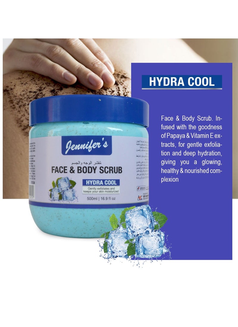 Jennifer's - Jennifer's Face and Body Scrub Hydra Cool 500ml -Refreshing Exfoliating Skincare for a Cool, Hydrated Glow - Image 1