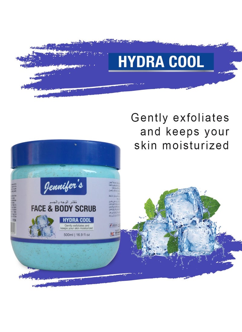 Jennifer's - Jennifer's Face and Body Scrub Hydra Cool 500ml -Refreshing Exfoliating Skincare for a Cool, Hydrated Glow - Image 1