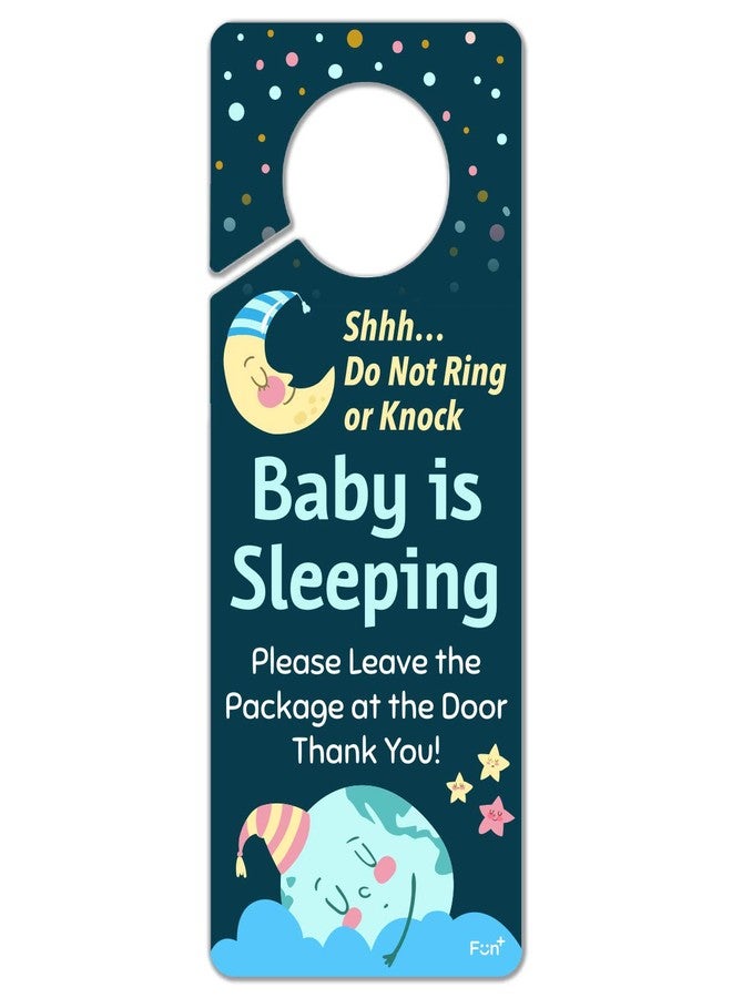 Fun-Plus Funplus Baby Sleeping Sign - Do Not Knock or Ring - Plastic Door Knob Hanger Sign - Image 1