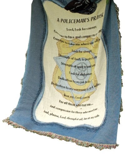 Manual Woodworker Manual Patriotic Collection 50 x 60-Inch Tapestry Throw, A Policeman's Prayer, - Image 2