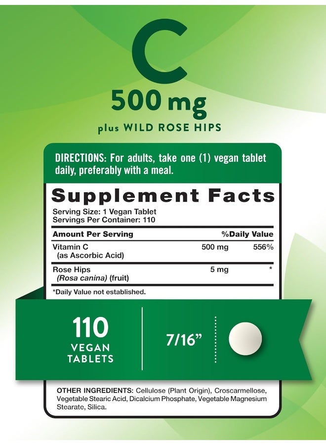 natures truth Vitamin C 500 mg Plus Wild Rose Hips Tablets for Adults - Image 2