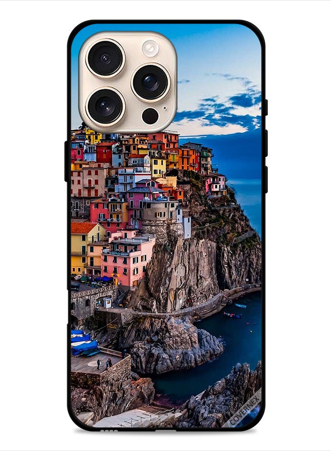 Covernex Apple iPhone 16 Pro Protective Case Cover Colorful Houses On The Sea - Image 1
