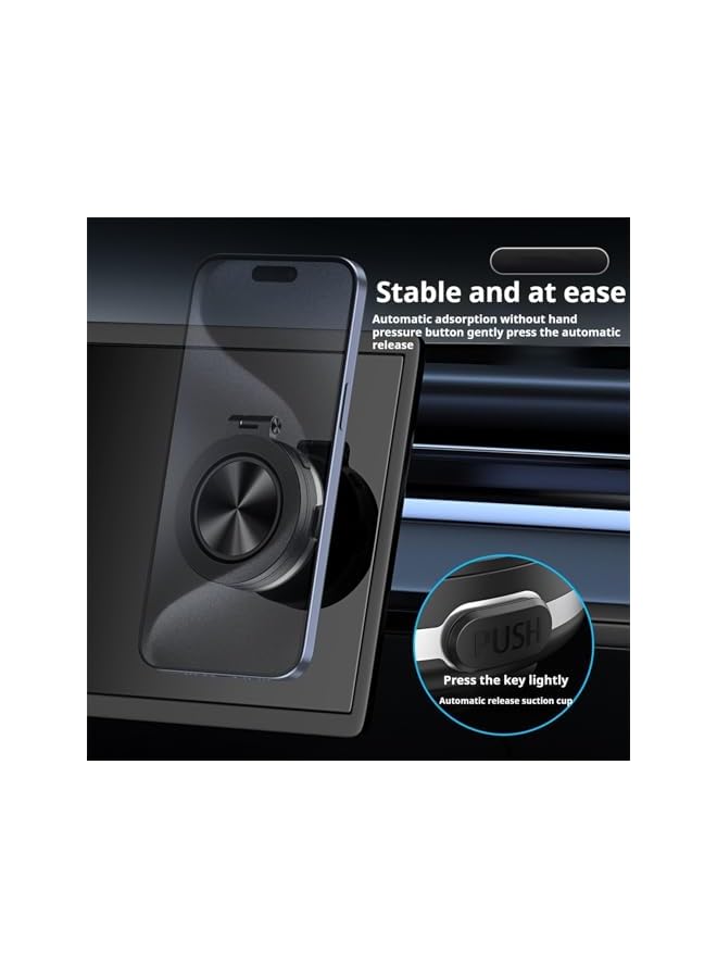 Green Tiger Electric Vacuum Magnetic Car Phone Mount, 360° Rotating Magnetic Phone Holder, Strong Suction for Car Kitchen Mirro Gym Bath Shower & All Smooth Surface, Compatible with iPhone & Android (Silver) - Image 2