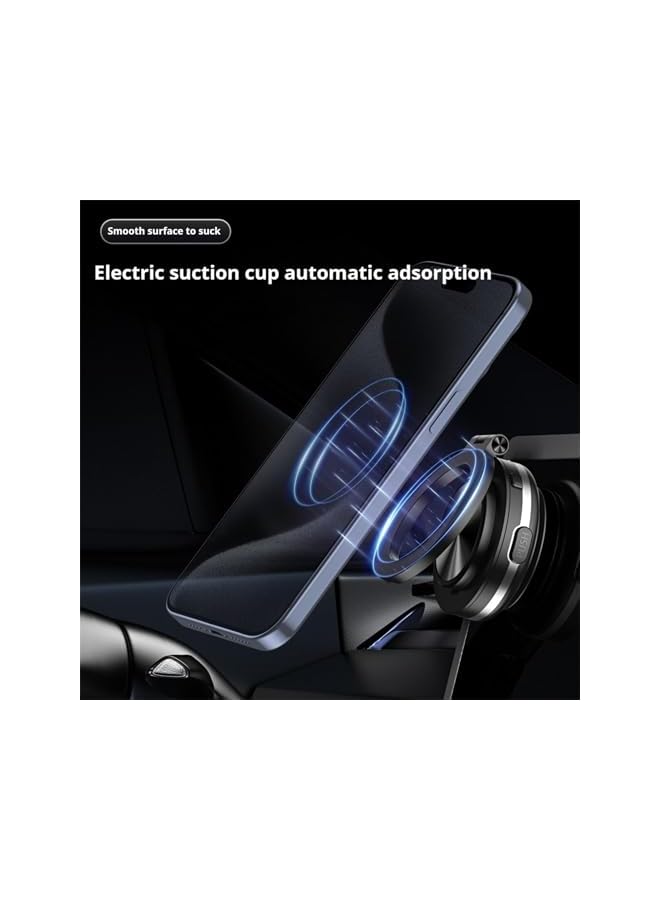 Green Tiger Electric Vacuum Magnetic Car Phone Mount, 360° Rotating Magnetic Phone Holder, Strong Suction for Car Kitchen Mirro Gym Bath Shower & All Smooth Surface, Compatible with iPhone & Android (Silver) - Image 3