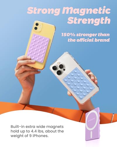 amBand Silicone Suction Phone Mount Trendy Stocking Stuffers for Women Mom, Detachable Sticky Holder for iPhone Cute Stylish Preppy Stuff for Selfie/Yoga/Dance, Lilac Purple - Image 3