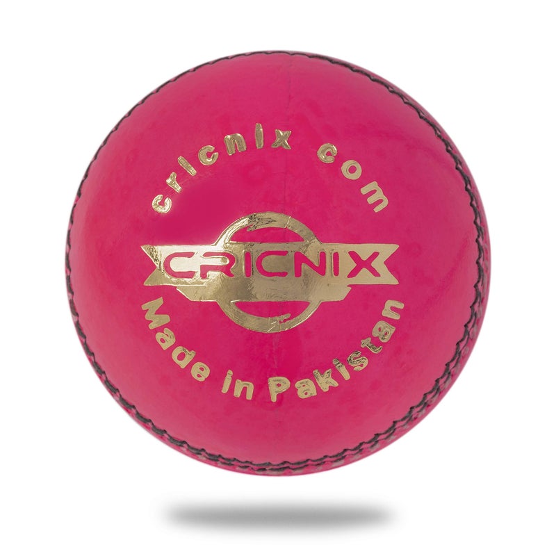 Cricnix Cricket Ball Elite Pink Leather 5.5oz (6-Pack) for T20 or Night Match - Image 2