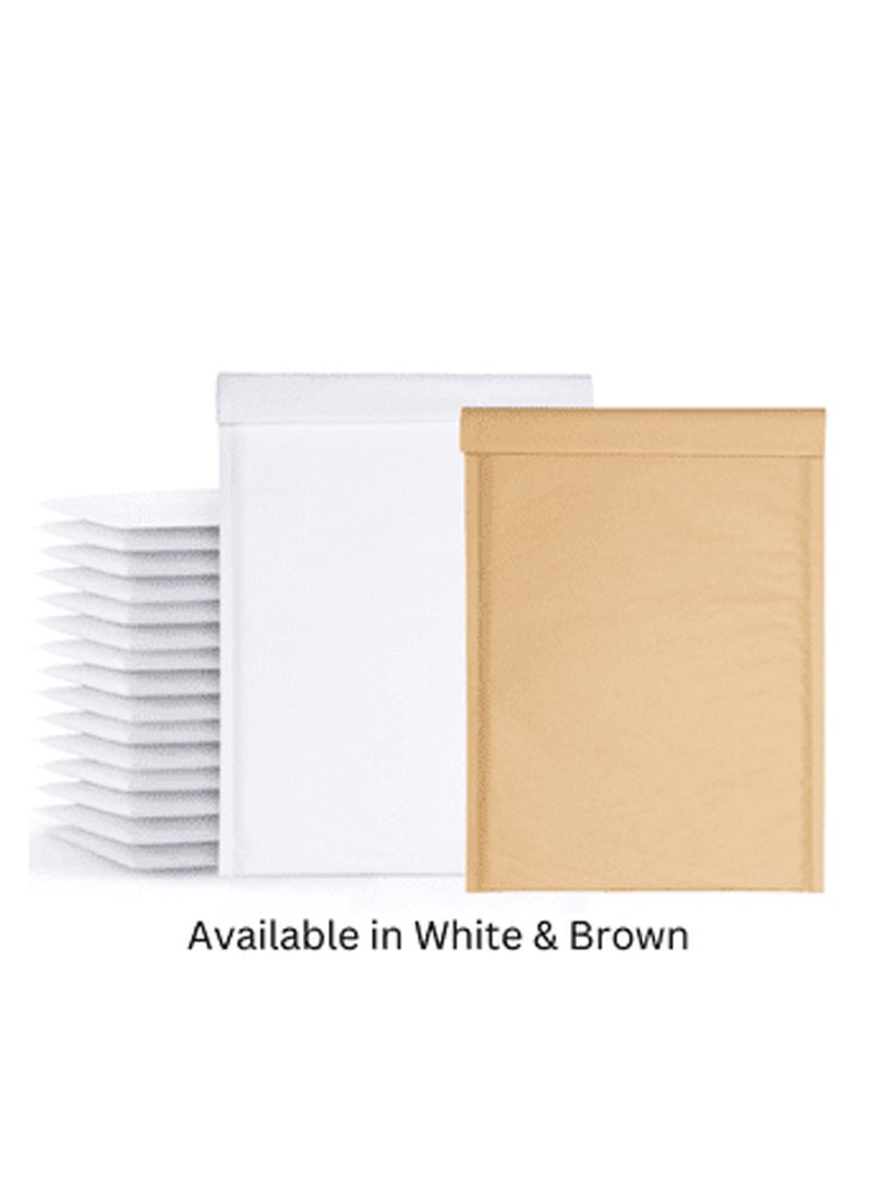 AirPouch Kraft Paper Bubble Mailers – Padded Eco-Friendly Shipping Envelopes, Air Pouch Peel & Seal Protective Mailers Color White Size Small (150×210) – 5 Pcs - Image 1