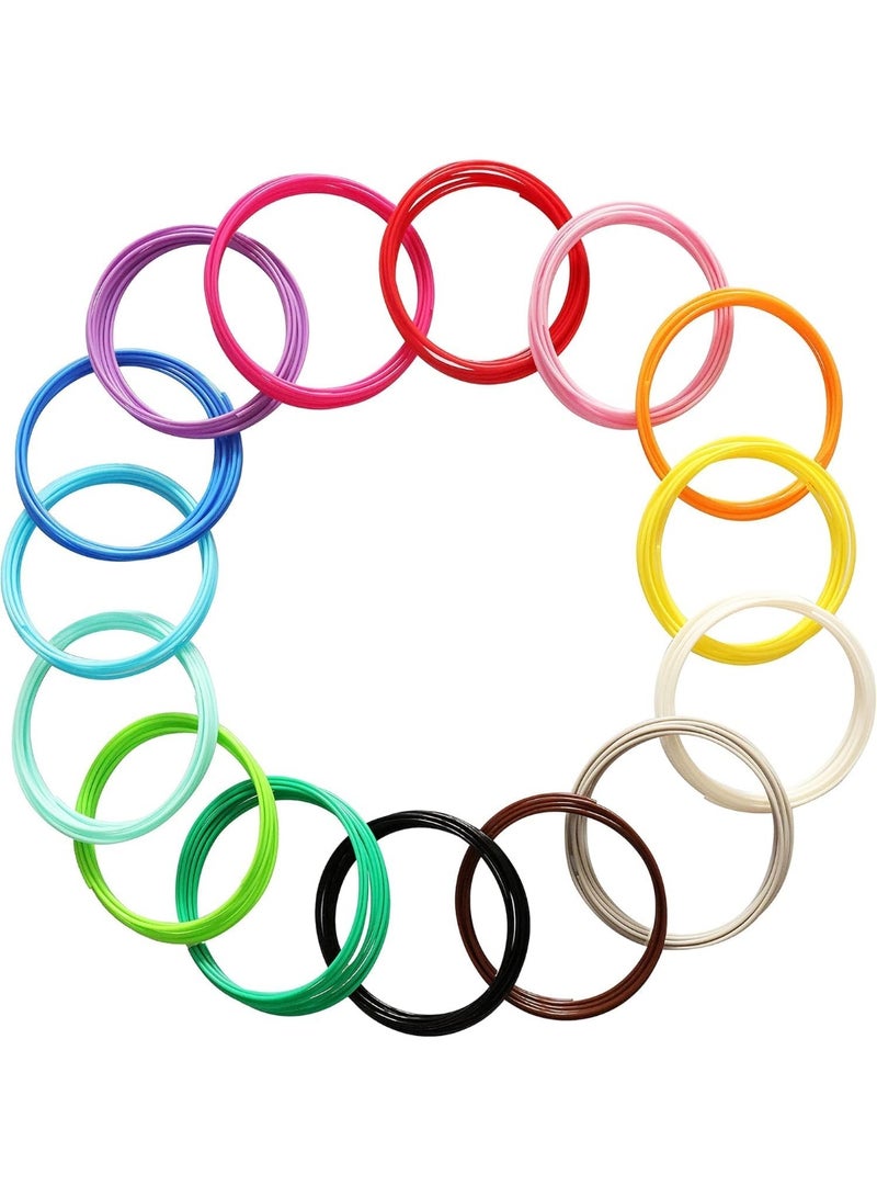 إلترازون PLA Filament Refill Pack for 3D Pens, 15 Vibrant Colors, 1.75mm Diameter, 150 Feet Total Length, Smooth Material for Creative Drawing and Model Making - Image 3