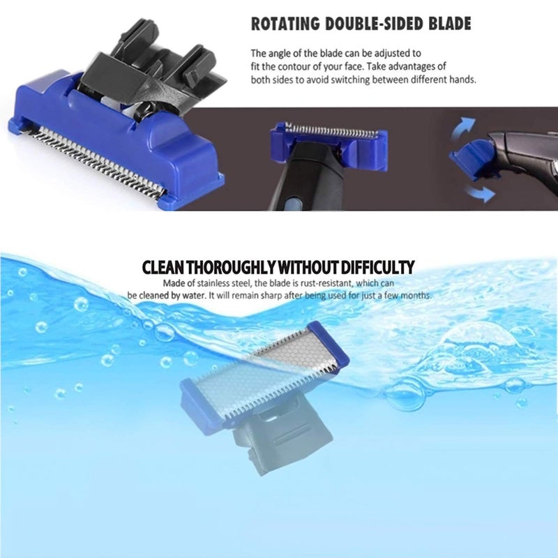 VINI Replacement Head for Old Version of Microtouch Solo Mens Shaver Electric Micro Trimmer (3 Razor Blade & 1 Clean Brush & 1 USB Charger Cable) - Image 5