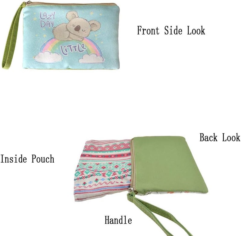 Rantanto Small Cute Cash Coin Purse, Canvas Change Purse, Kawaii Coin Pouch With Handle Christmas Gift For Women Teenager Girls (BG0015-1 Koala) - Image 3