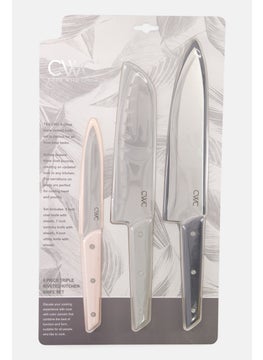 COOK WITH COLOR 6Pcs Triple Rivetted Kitchen Knife Set, Grey  - Image 1