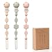 YIVEKO Pacifier Clips for Baby Silicone Pacifier Holder Clips for Boys Girls One Piece Baby Binky Clips YIVEKO Pacifier Clips Flower 3PcsIvorySageBlush - Image 2