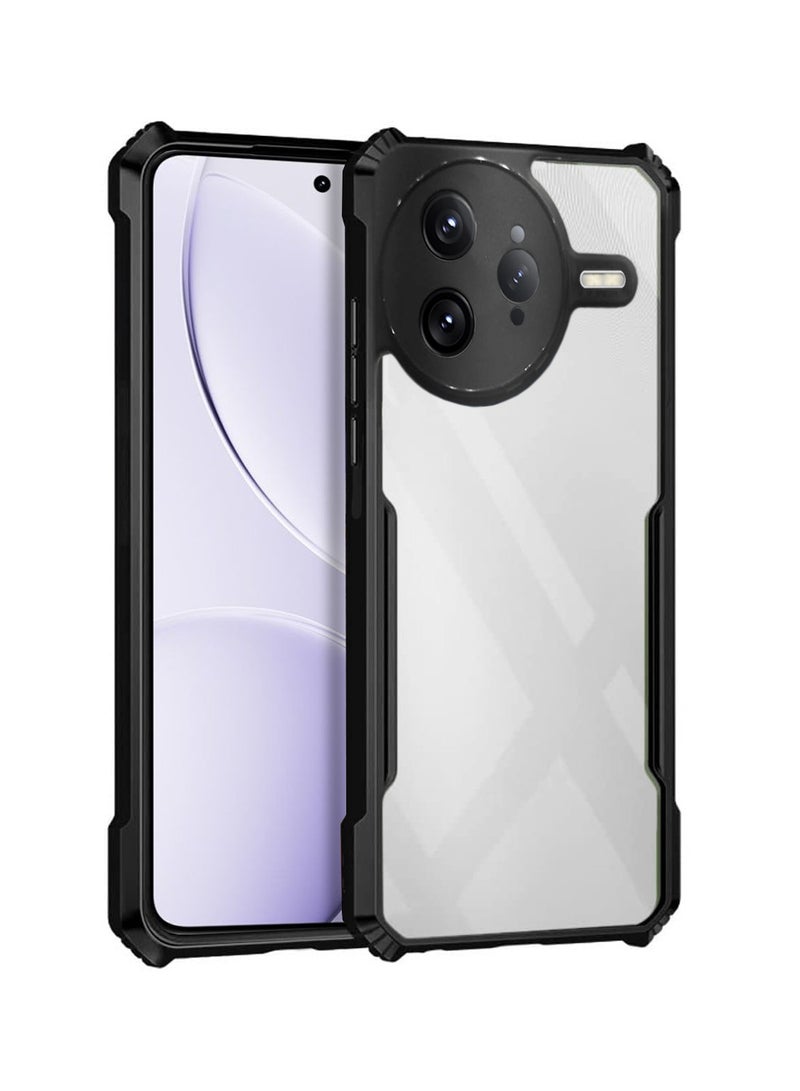 دبليو تيك Xiaomi Redmi K80 Pro 5G 2024 / Xiaomi Poco F7 Ultra 5G 2025 Hybrid TPU سيليكون مع مصدات درع مرتفعة غطاء حافظة رفيع (MCAPSA) - شفاف / أسود - Image 1