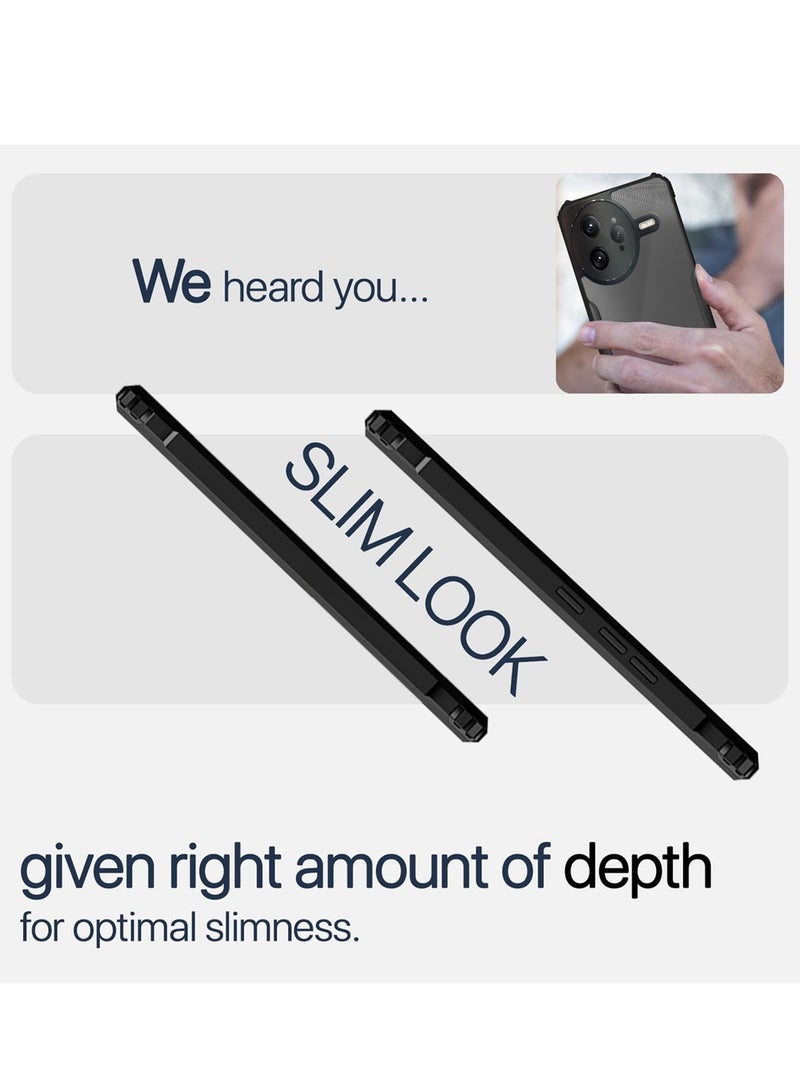 دبليو تيك Xiaomi Redmi K80 Pro 5G 2024 / Xiaomi Poco F7 Ultra 5G 2025 Hybrid TPU سيليكون مع مصدات درع مرتفعة غطاء حافظة رفيع (MCAPSA) - شفاف / أسود - Image 4