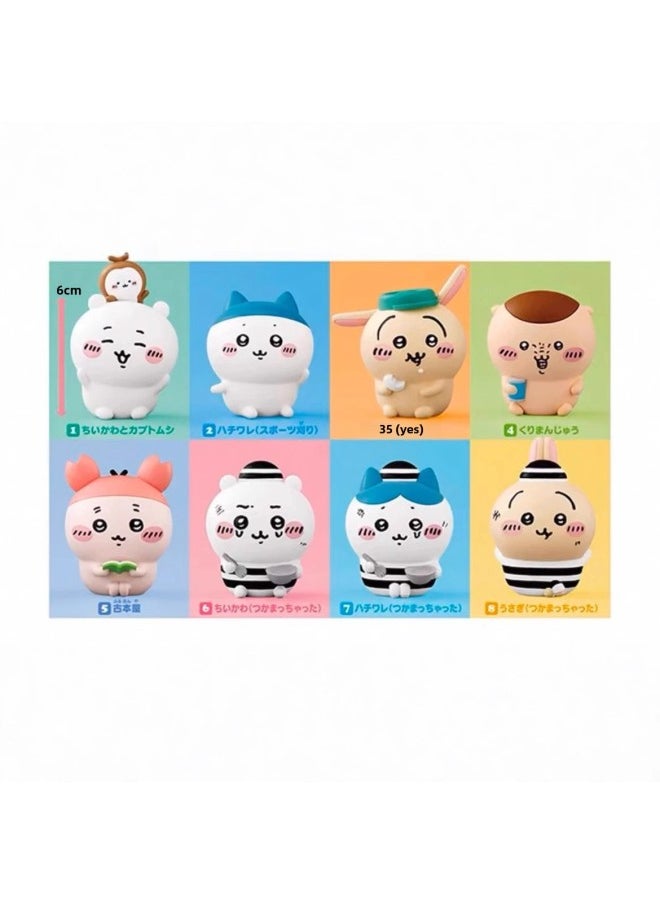 Generic - Genuine Jiyka Wow Friends Four Generation Series Blind Box Chiikawa Small Eight Cute Hand-made Gifts-Color:Self-mocking Bear Leg Plush Pendant Gashapon Blind Box (please Take 6 Pieces Of The Whole Box) - Image 1