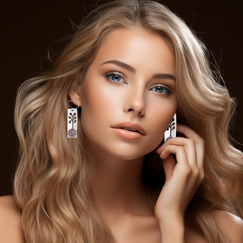 Coolkin 12 Pairs Vintage Geometric Druse Crystal Drop Dangle Earrings Ethnic Style Vintage Boho Jewelry Waterdrop Earrings Jewelry Set for Women (12 Pairs Boho-2) - Image 2
