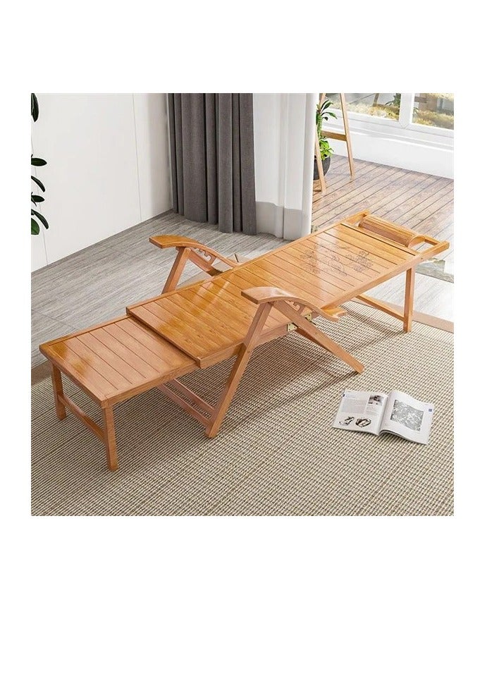 Modern Foldable Bamboo Garden Chair Recliner Reclining Back Indoor/Outdoor Balcony Furniture Chair For Patio Porch Balcony Deck - Image 4