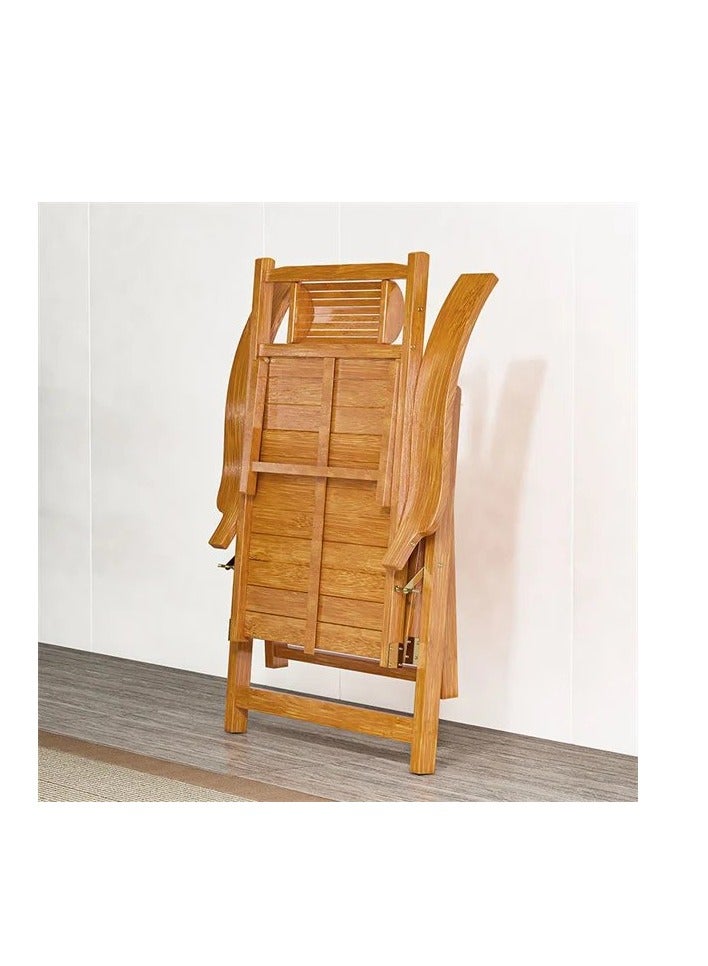 Modern Foldable Bamboo Garden Chair Recliner Reclining Back Indoor/Outdoor Balcony Furniture Chair For Patio Porch Balcony Deck - Image 3