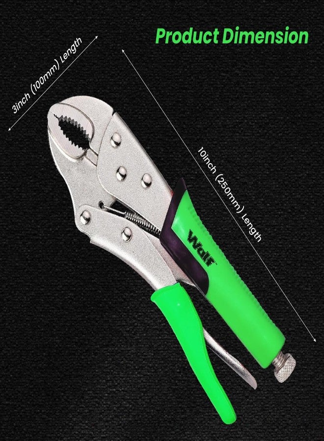 WULF Curved Jaw Locking Pliers | Carbon Steel Vise Grips with Hardened Milled Jaws for Maximum Grip | Classic Trigger Release | Ideal for Cutting, Gripping & Holding | Industrial Hand Tool - Image 5
