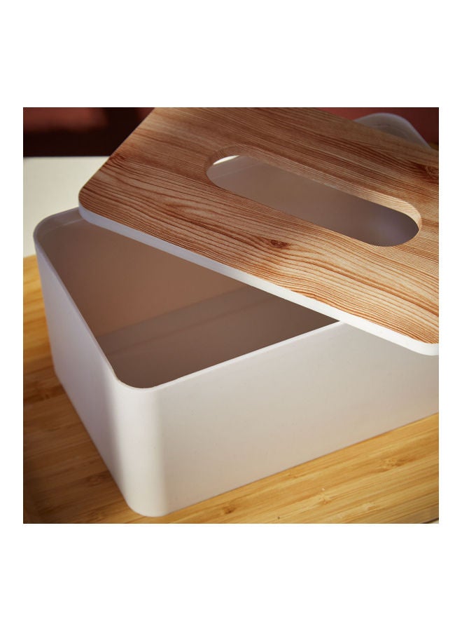 HBSO Wooden Finish Tissue Box Brown 9.5 x 11.5 x 21cm - Image 3