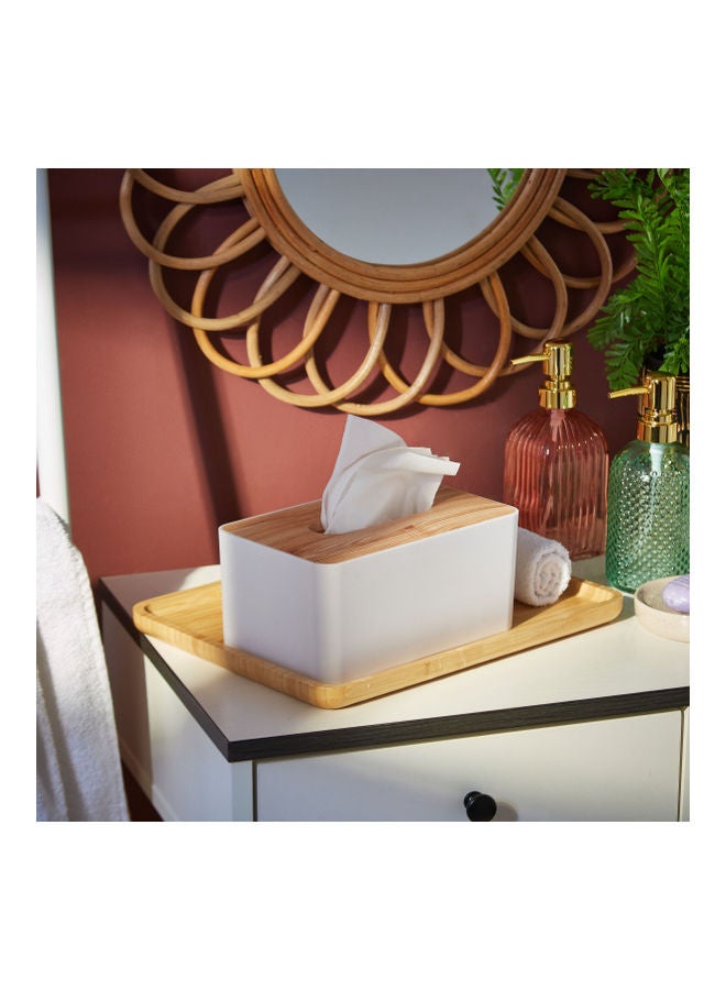 HBSO Wooden Finish Tissue Box Brown 9.5 x 11.5 x 21cm - Image 4