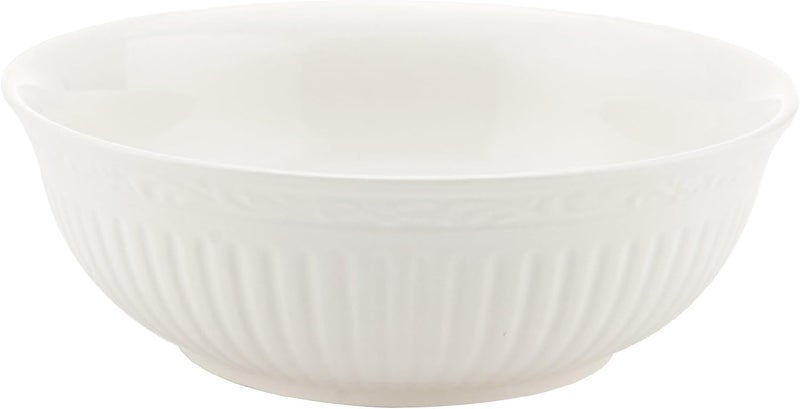 Mikasa Italian Countryside 16Piece Dinnerware Set  Classic White Porcelain with Fluted Bands Service for 4  Dinner Plates Salad Plates Bowls and Mugs Microwave  Dishwasher Safe - Image 4