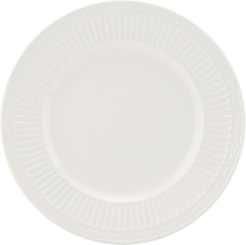 Mikasa Italian Countryside 16Piece Dinnerware Set  Classic White Porcelain with Fluted Bands Service for 4  Dinner Plates Salad Plates Bowls and Mugs Microwave  Dishwasher Safe - Image 3