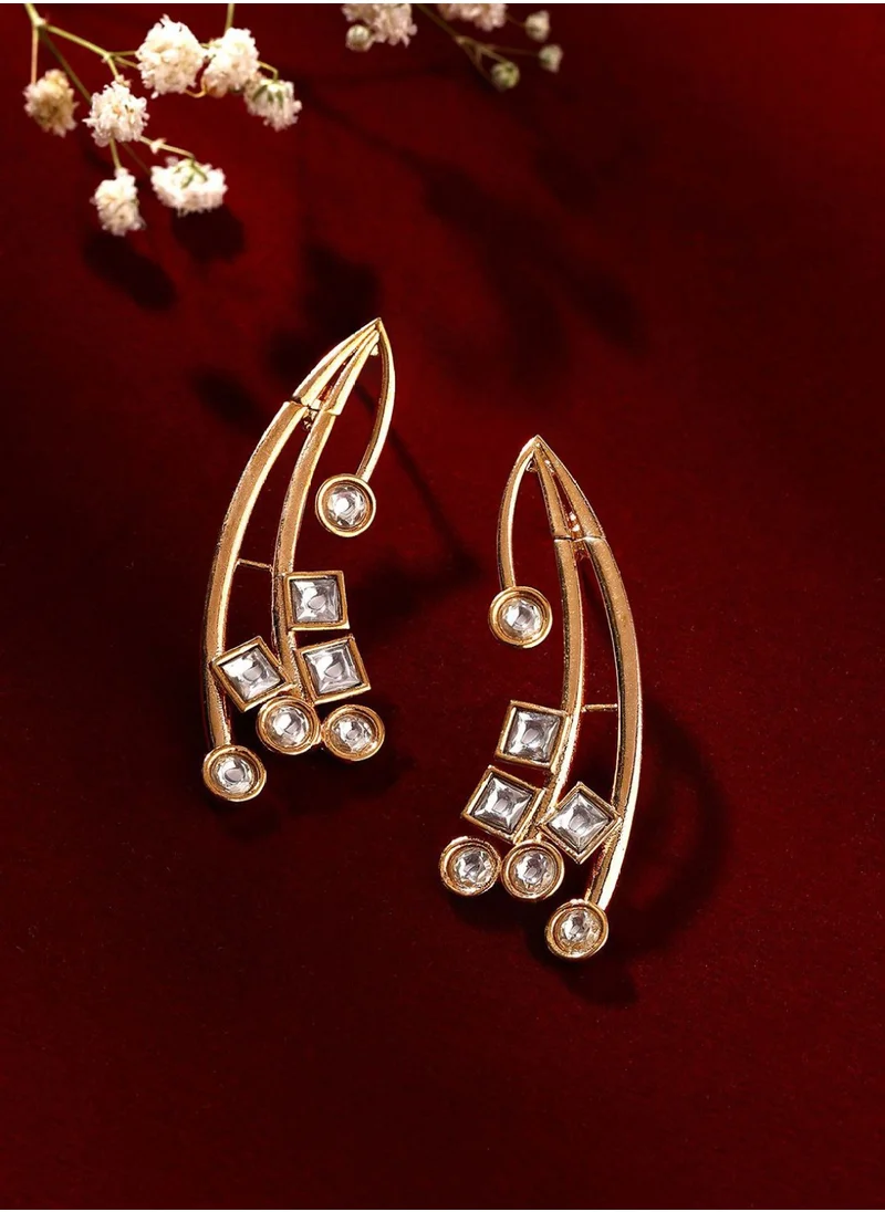 برياسي Plated American Diamond Contemporary Drop Earrings