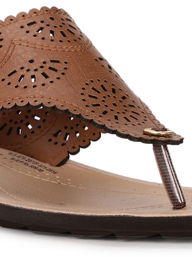 Bata Women's Slip-on Sandal - TAN (3 UK) (5713516) - Image 5