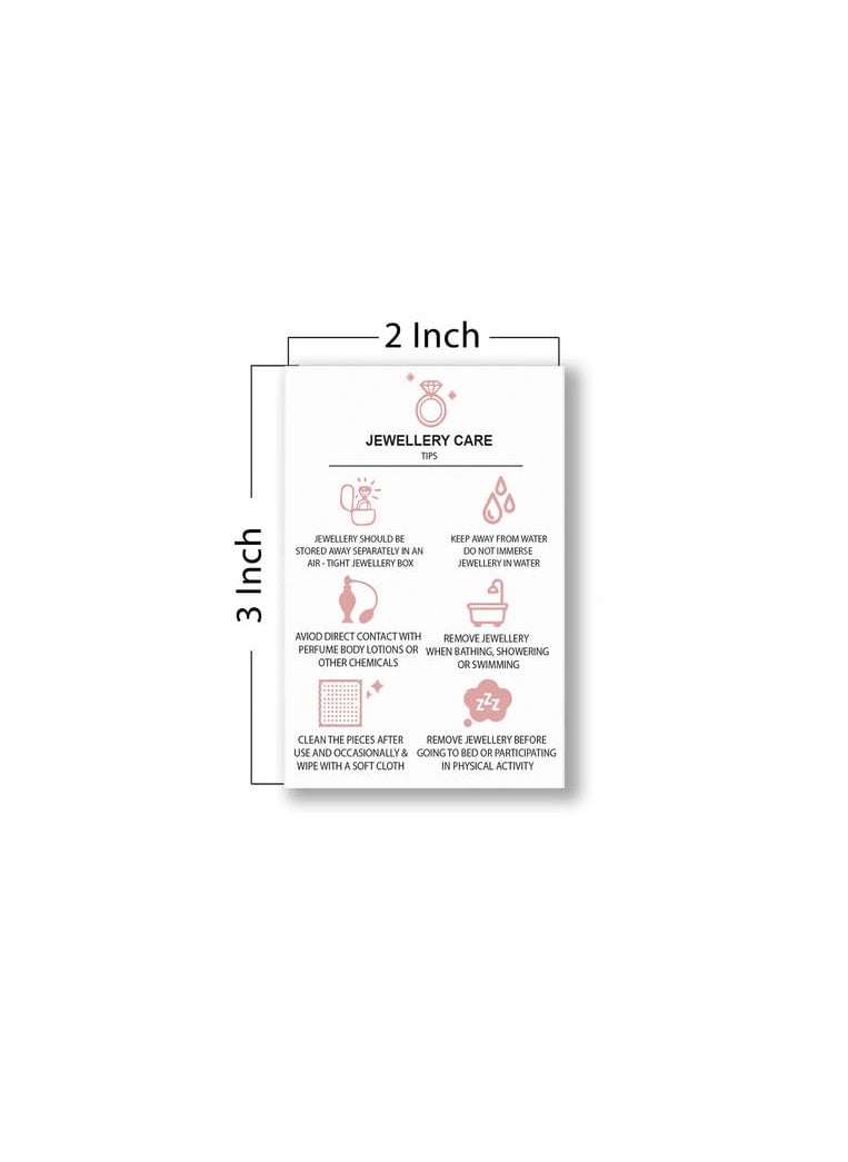 D2c D2C Card Stock 300Gsm Thick JewelCare TipsInstruction Card for Jewellery Earrings for Small Business Pack of 144  - Image 2