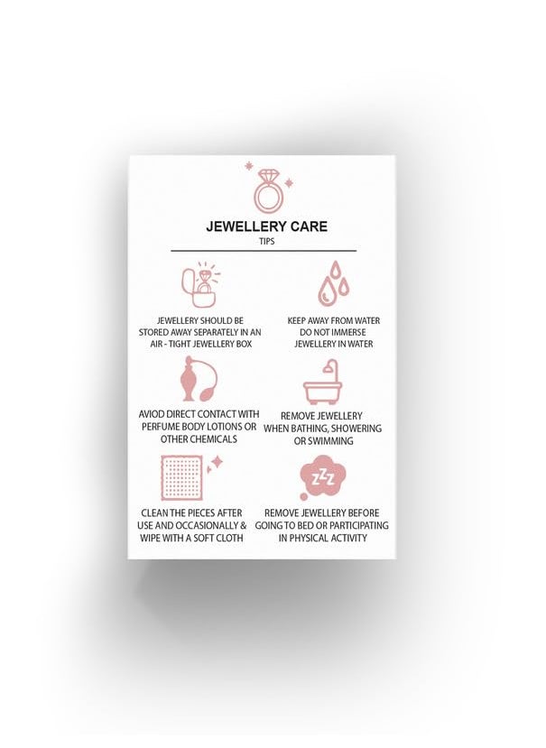 D2c D2C Card Stock 300Gsm Thick JewelCare TipsInstruction Card for Jewellery Earrings for Small Business Pack of 144  - Image 3