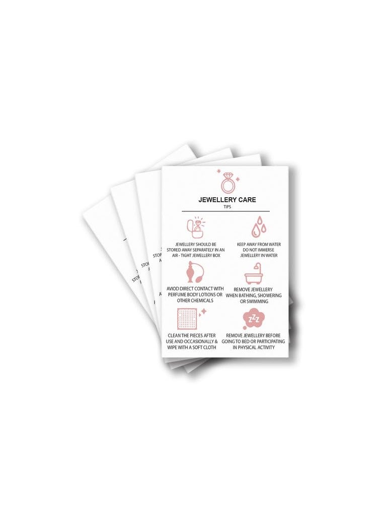 D2c D2C Card Stock 300Gsm Thick JewelCare TipsInstruction Card for Jewellery Earrings for Small Business Pack of 144  - Image 1