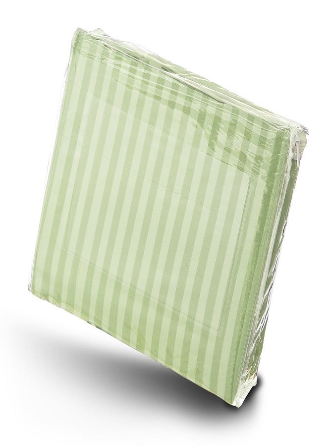 CrystalTowels Microfiber Bed Sheets Set - 4-Piece Soft Sheet Set, Stripe Pattern w/Sateen Finish, King Size Sheets Deep Pocket Set - Sage - Image 5