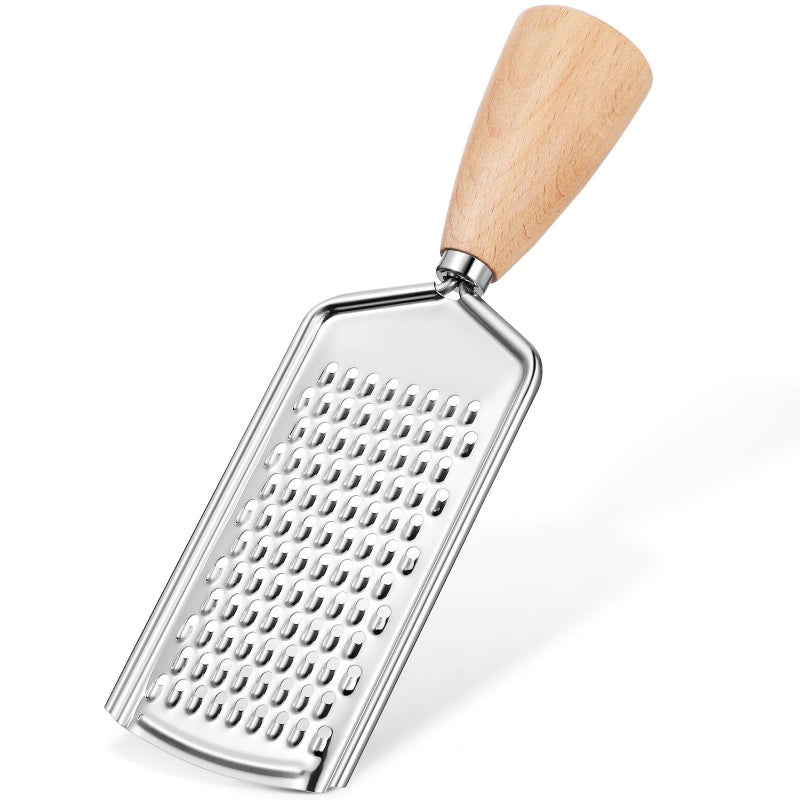 Artibetter Stainless Steel Kitchen Grater with Beech Wood Handle Vegetable Slicer - Image 2