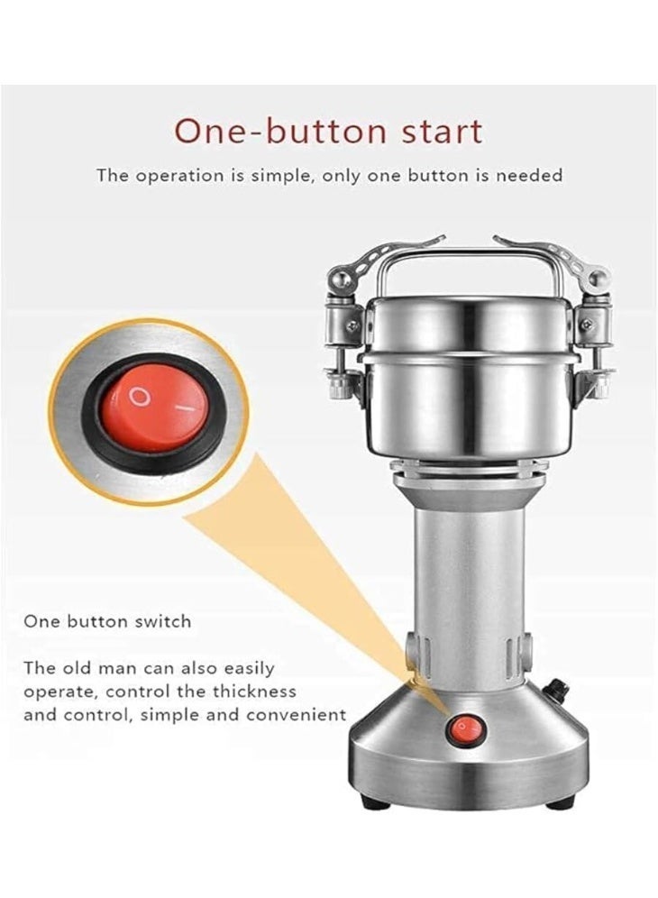 Professional Electric Spice Grinder – 250g Capacity, Stainless Steel Blades, Dry & Wet Grinding for Masala, Coffee Beans & Herbs – 30s Fine Powder Maker - Image 2