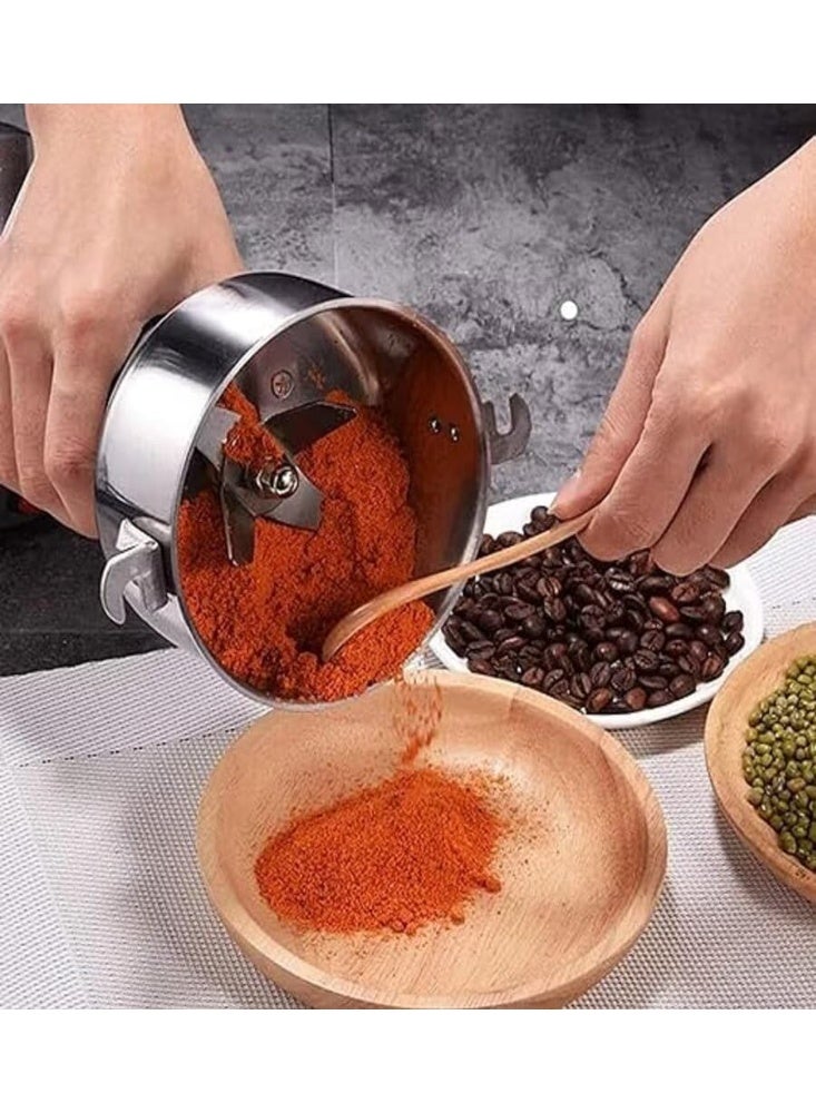 Professional Electric Spice Grinder – 250g Capacity, Stainless Steel Blades, Dry & Wet Grinding for Masala, Coffee Beans & Herbs – 30s Fine Powder Maker - Image 5