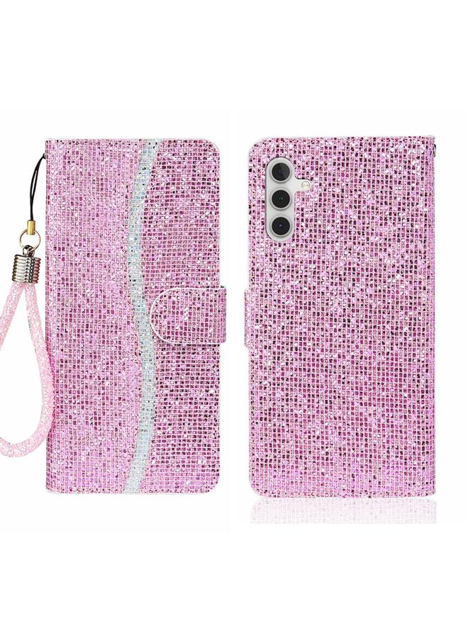 اس-توب جراب لهاتف Samsung Galaxy A35 5G مصنوع من الجلد اللامع مع طبقة من البودرة - Image 1