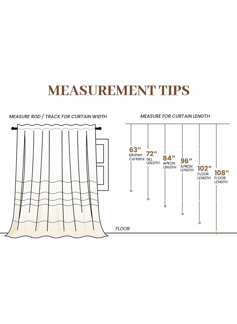 Dreaming Casa Solid Sheer Curtains White Rod Pocket Voile Draperies 84 Inches Long for Living Room 52" W x 84" L 2 Panels - Image 4