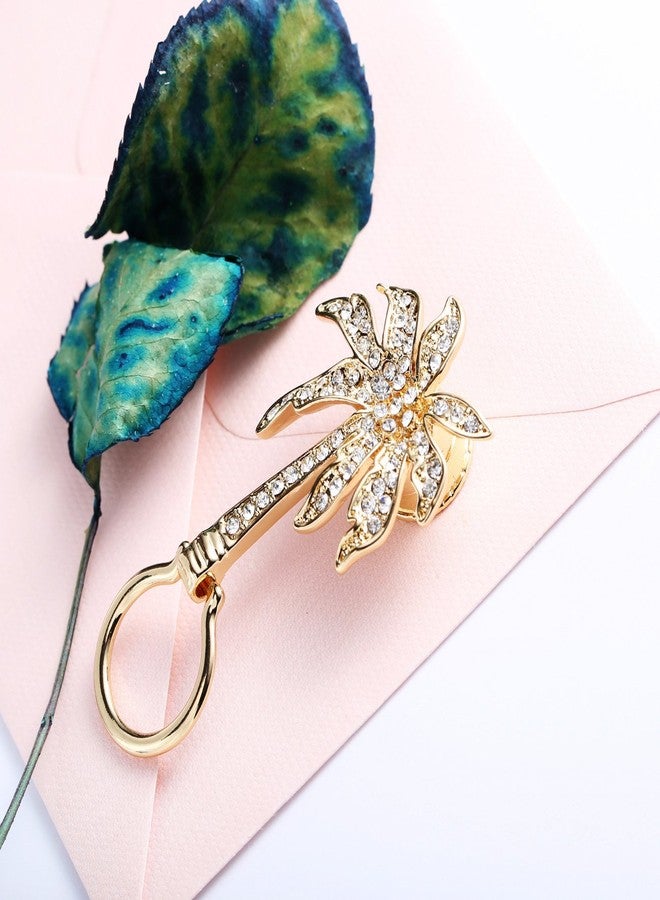 نوماندا حامل نظارات نباتي أنيق من نوماندا، دبوس بروش فريد من نوعه على شكل شجرة جوز الهند الخضراء الكريستالية، مناسب للعطلات الاستوائية (ذهبي وردي) - Image 5