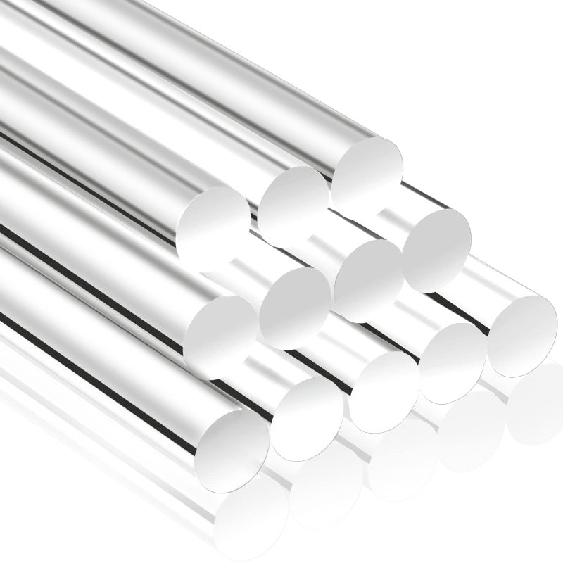 Nuenen 12 Pieces 12 Pieces 10 Inch Clear Acrylic Rod 3/8 Inch Diameter Round Acrylic Plastic Rods Cake Dowels for Cake Toppers, Candy, DIY Crafts, Dessert, Wedding - Image 1